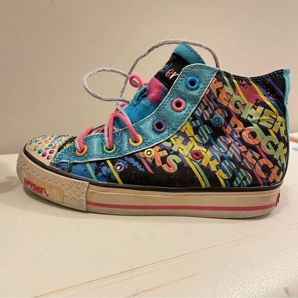 Skechers High Top Sneakers Rainbow Twinkle Toes - Girl's 13 - Picture 5 of 7